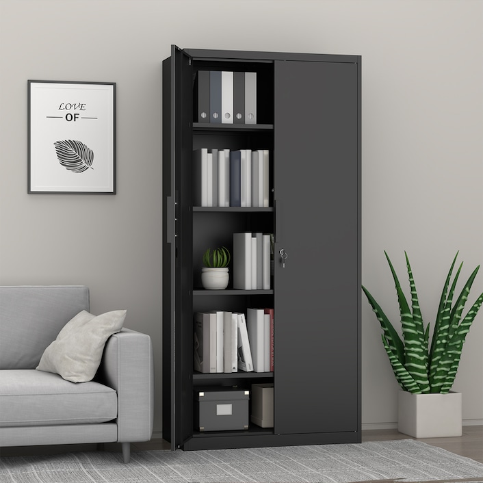 SC1B Basic Metal Garage Storage Cabinet with 4 Adjustable Shelves